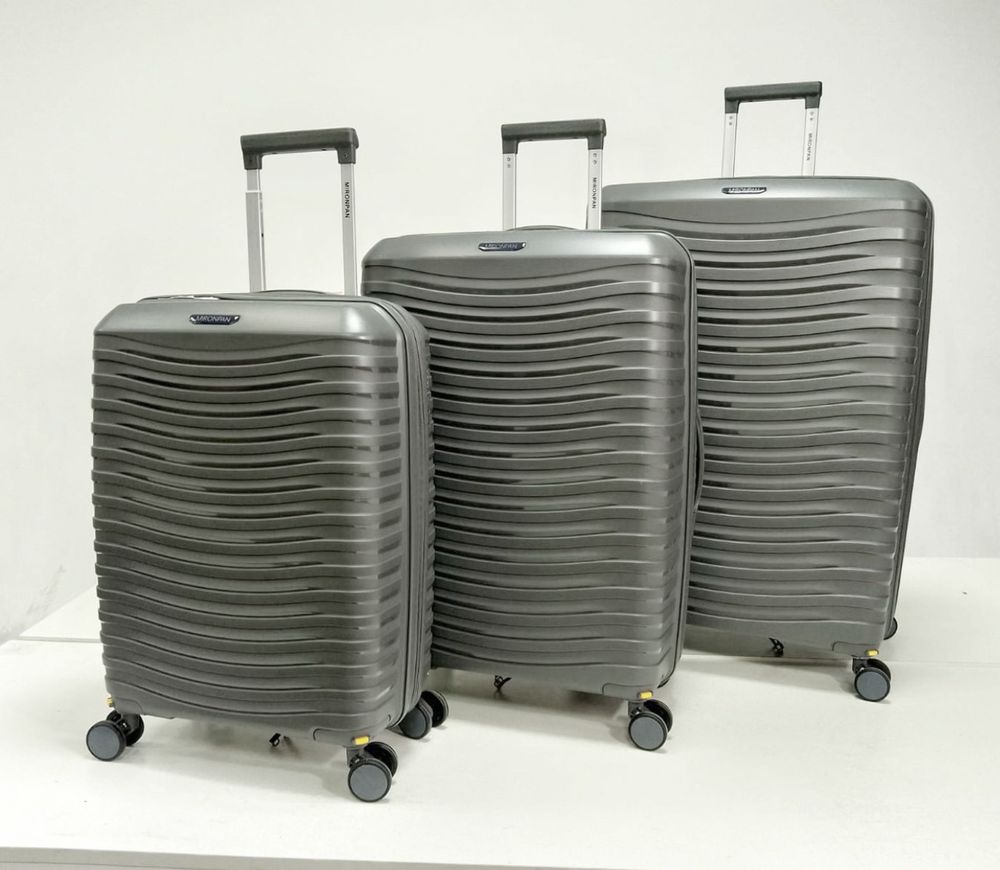 Средний чемодан Mironpan Model 84, Серый, с расширителем, M+