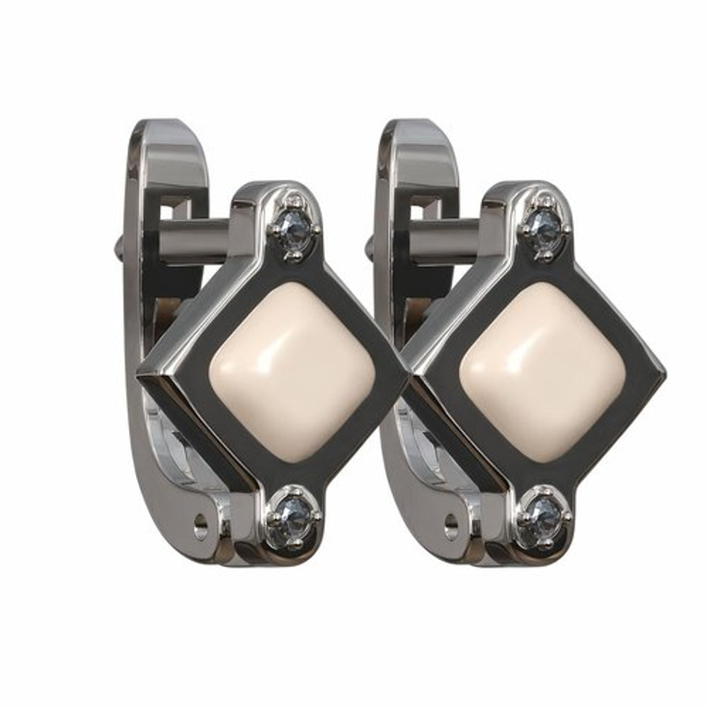 Серьги из серебра 925 пробы с мамонтовой костью