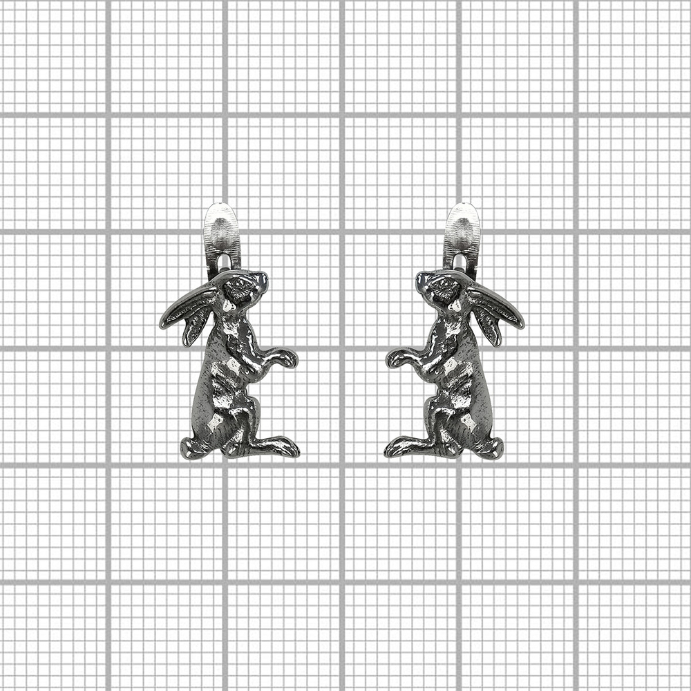 "Беларик"  серьги в серебряном покрытии из коллекции "Animals" от Jenavi с английским замком