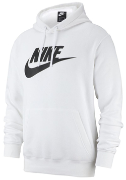 Мужская кофта теннисная Nike Sportswear Club Hoodie - white/white/black