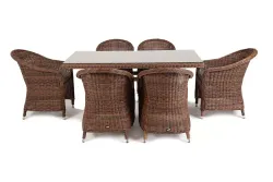 "Эспрессо" обеденная группа плетеная, цвет коричневый