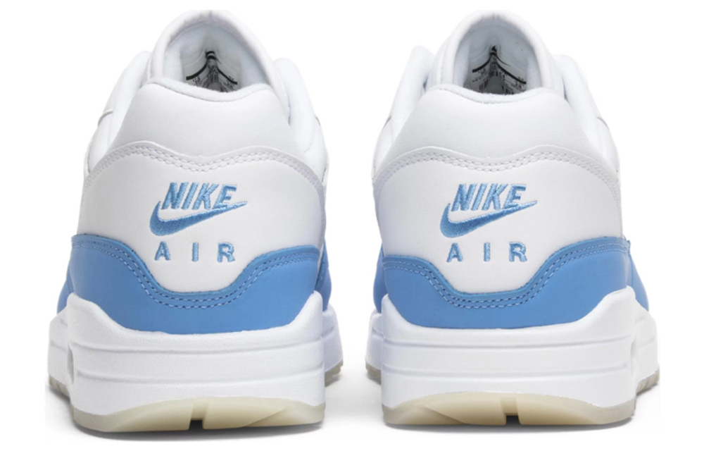 Nike Air Max 1 Jewel "University Blue" simple shock-absorbing non-slip low-top running shoes men's white blue