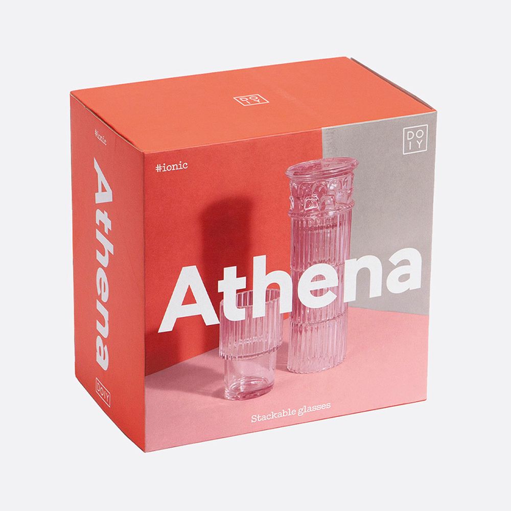 Набор из 4-х стаканов Athena, розовые