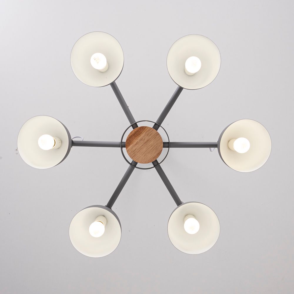 Люстра на штанге ROLLA 6 Gray