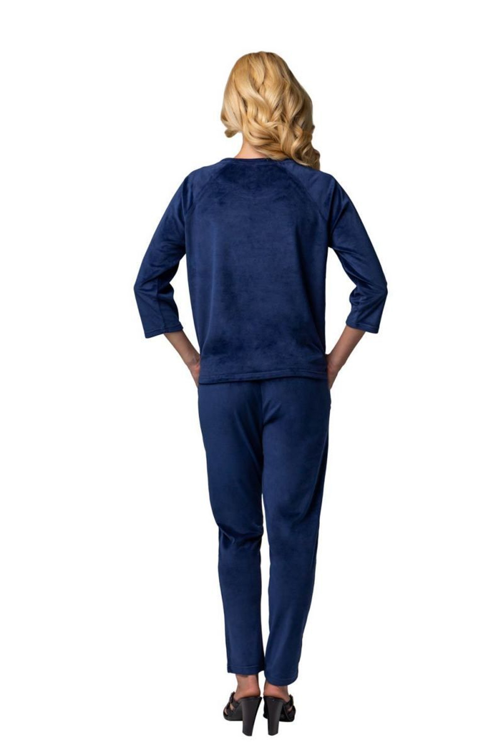 Спортивный костюм с объёмной вышивкой (Размер: L) (Цвет: синий)