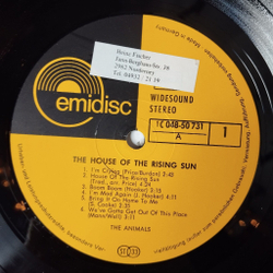 Винтажная виниловая пластинка LP The Animals House Of The Rising Sun (Germany 1970)