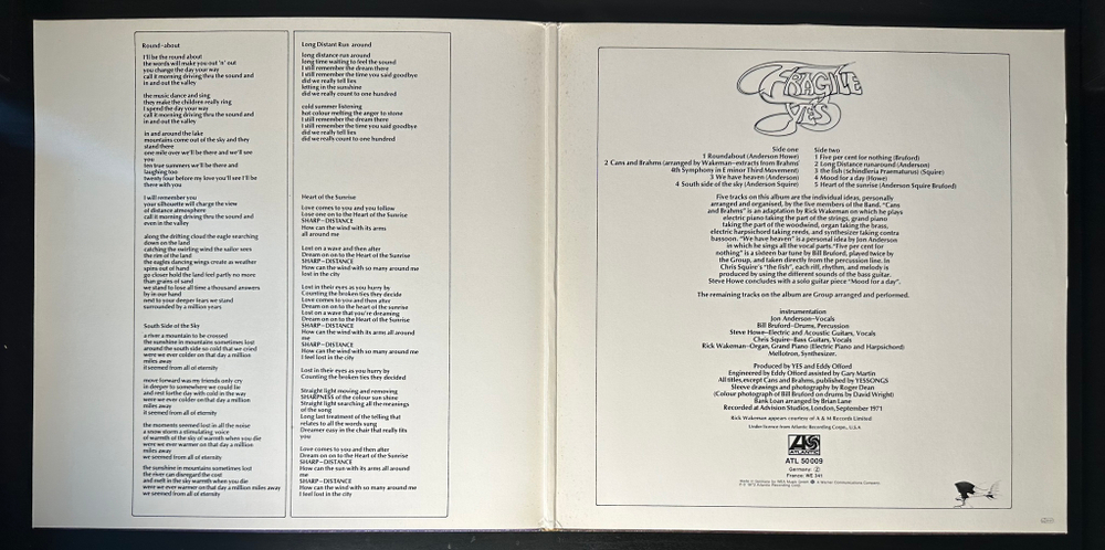 Yes ‎– Fragile (Германия)