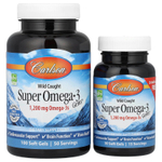 Carlson, Super Omega-3 Gems® дикого улова, 50–15 капсул