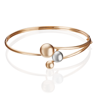 Браслет жесткий из комбинированного золота