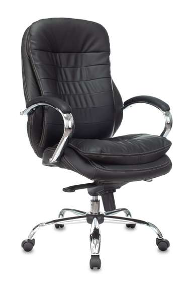 Кресло руководителя Бюрократ T-9950 черный эко.кожа крестов. металл хром