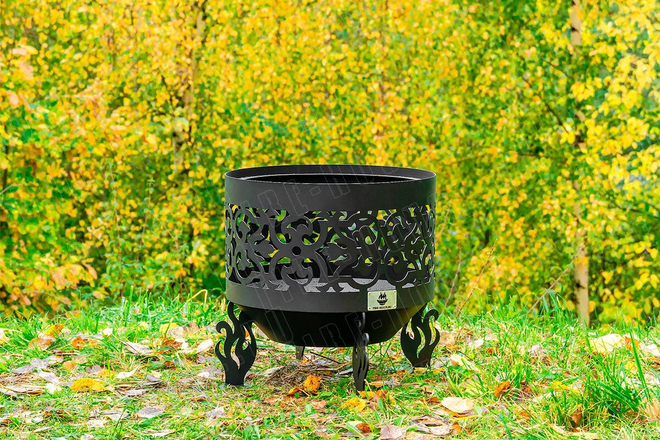 Костровая чаша Fire-House Ажурная Премиум (с зольником), 100 см