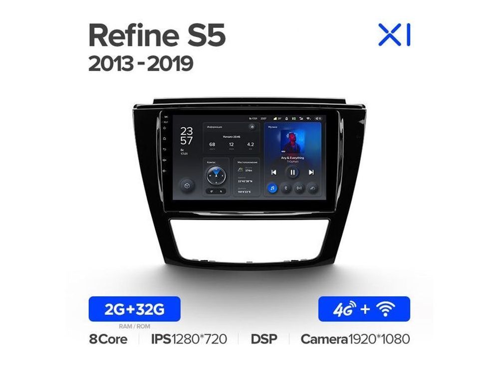 Магнитола Teyes X1 2-32 Wi-Fi + 4G JAC Refine S5 2013 — 2019 9.0&quot;