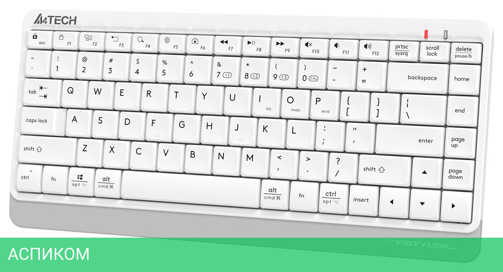 Клавиатура A4Tech Fstyler белый/серый (FBK11)