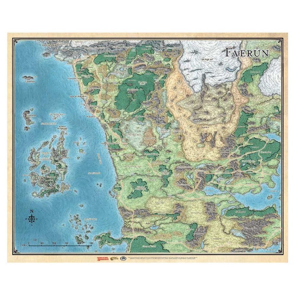 D&amp;D: Sword Coast Adventurer&#39;s Guide Faerun Map
