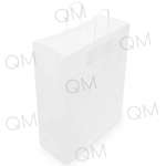 Крафт пакет с кручеными ручками и прямоугольным дном 300*400*150 мм 70 г/м2 белый, 200 шт