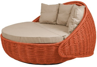 Круглый шезлонг Диван-кровать Nestbed (оранжевый, подушка светло-серая)