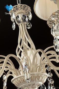 Люстра хрустальная 3637/7 белый с золотом/прозрачный хрусталь Strotskis Amelia Eurosvet