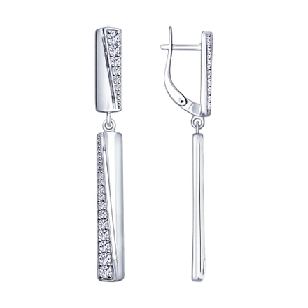 Серьги с фианитами