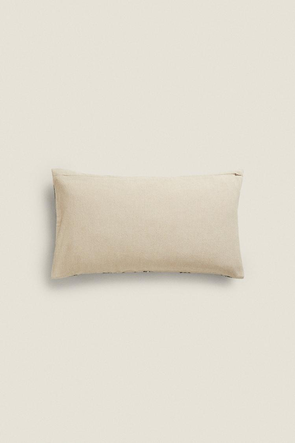 ZARA HOME ХЛОПКОВЫЙ ЧЕХОЛ ДЛЯ ДЕКОРАТИВНОЙ ПОДУШКИ С ВЫШИВКОЙ, СВЕТЛО-БЕЖЕВЫЙ