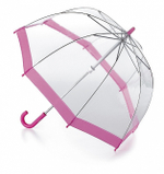 Fulton Pink Прозрачный зонт-трость детский (розовый кант)