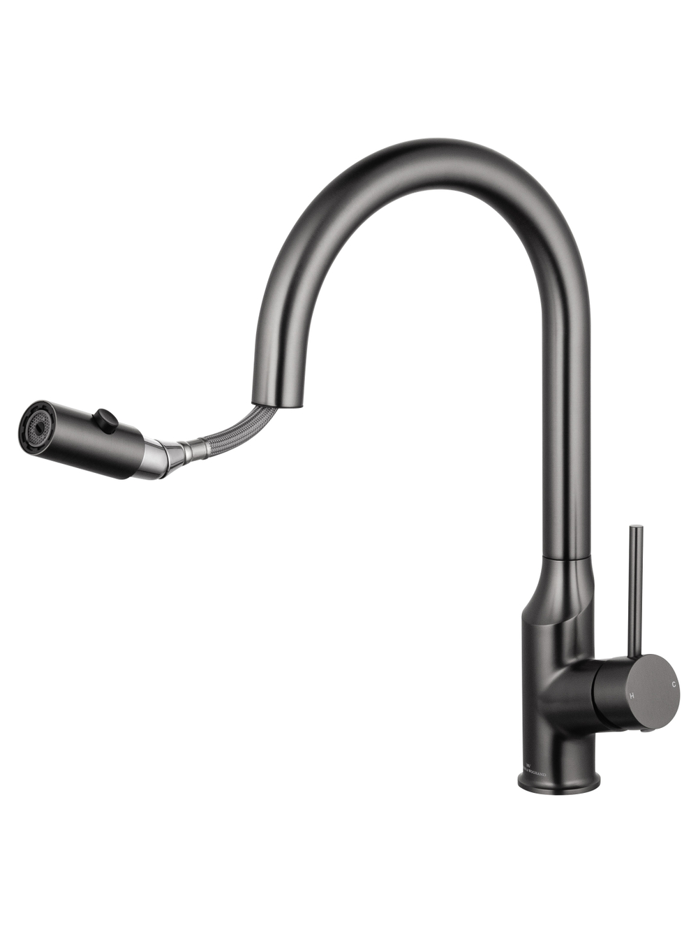 Смеситель для кухни с выдвижным изливом WONZON & WOGHAND, Темный графит (WW-A21252-BGG)