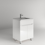 Тумба напольная SANITEKO "Оникс" под COMO 60, 2 двери, белый глянец