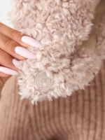 Капор зимний вязаный капюшон на флисе