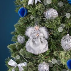 Елочное украшение Ангел Мерри Серебро