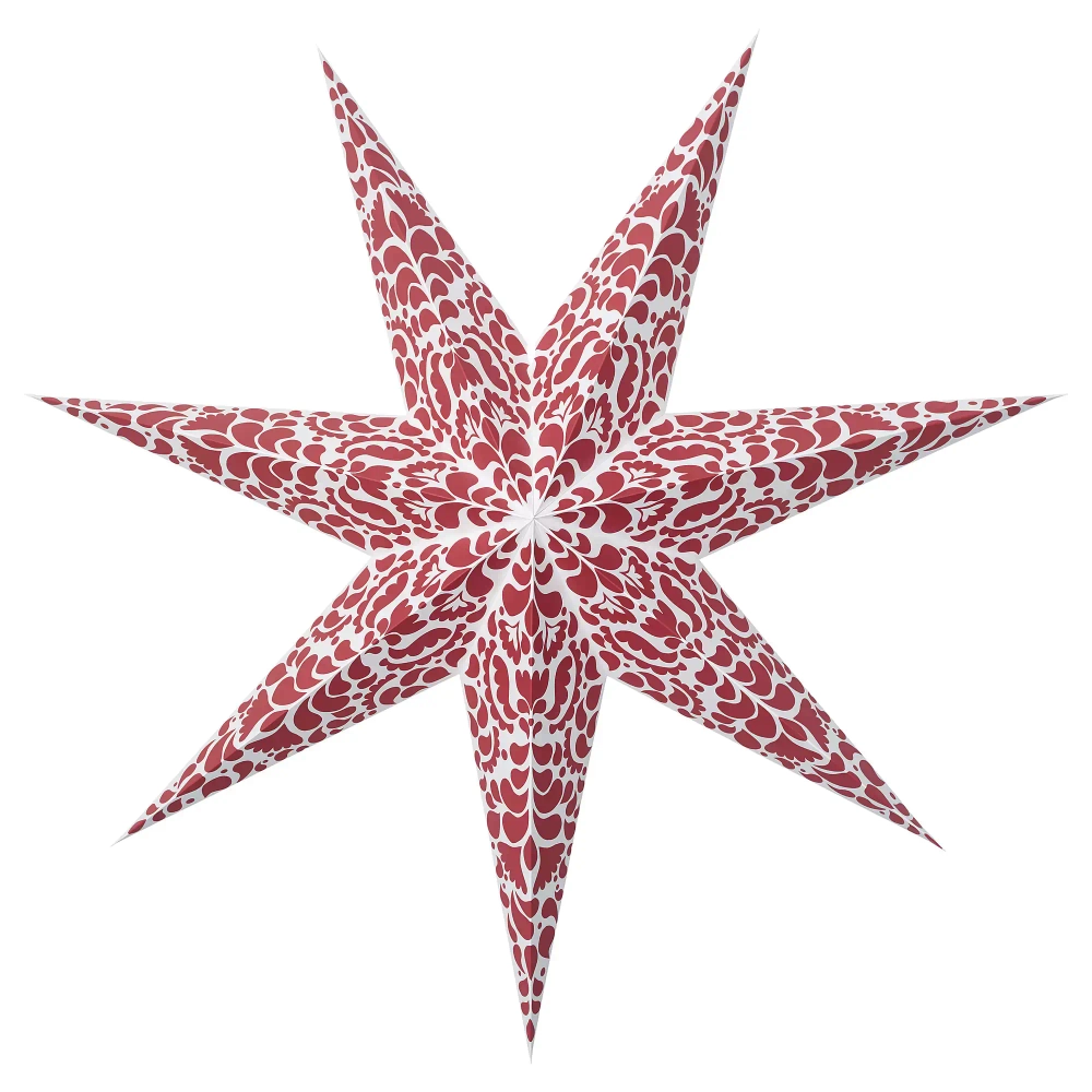 Новогоднее украшение (звезда) Födelse, 70 см, красный/с рисунком, бумага