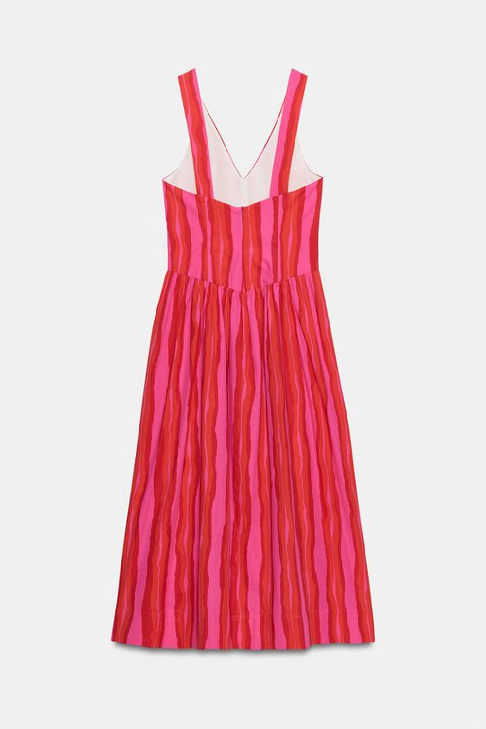 ZARA ПЛАТЬЕ В ПОЛОСКУ С НАВЕСНЫМИ ПЕТЛЯМИ, РАЗНОЦВЕТНЫЙ