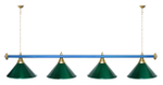 Лампа STARTBILLIARDS 4 пл. (плафоны зеленые,штанга зеленая,фурнитура золото)