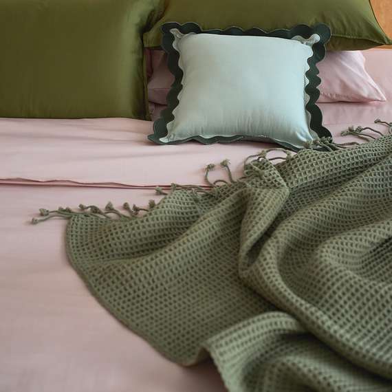 Комплект постельного белья из премиального сатина цвета пыльной розы из коллекции essential, 200х220 см