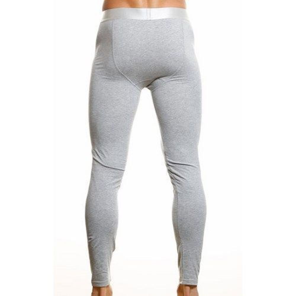 Мужские кальсоны серые с серебристой резинкой Calvin Klein Steel Long Johns Grey