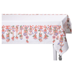 Скатерть прямоугольная 168х250см Mix&Match Home Новогодние игрушки белая