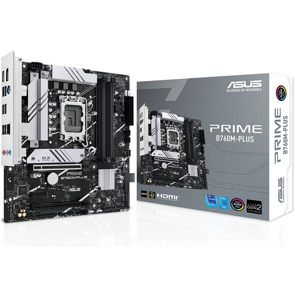 Материнская плата ASUS PRIME B760M-PLUS (LGA1700/B760/4xDDR5/2xPCI-Ex16/1xPCI-Ex1/2xM.2/SB7.1/GLAN/DP/HDMI/mATX)