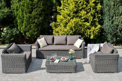 "Капучино" лаунж-зона из искусственного ротанга, цвет графит