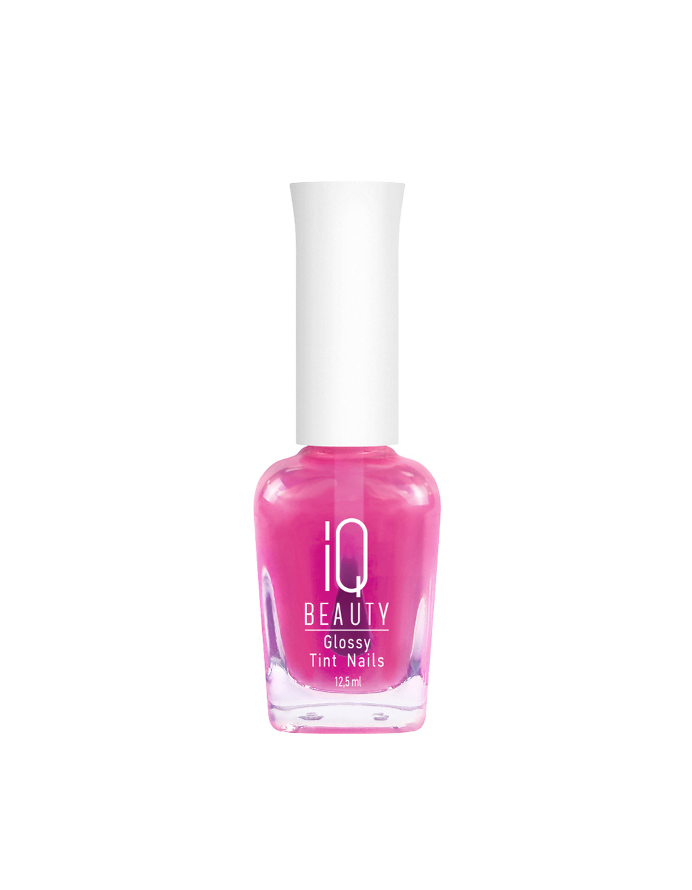 IQ Beauty Лак-тинт с AHA-кислотами для естественного сияния и укрепления Glossy Tint Nails, 12,5 мл Прозрачный розовый