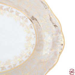 Блюдо овальное Queen's Crown Лист бежевый 36 см