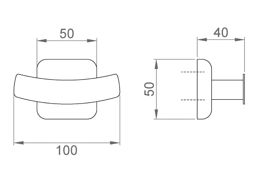 Крючок для ванны двойной нерж. сталь CLASSIC 09017.B глянцевый