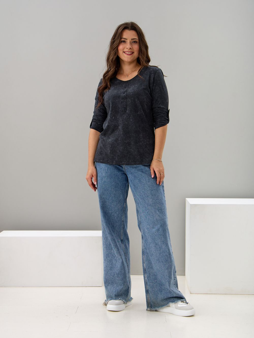 Лонгслив ЛНк-005/варенка-графит