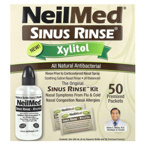 NeilMed, Sinus Rinse®, ксилитол, набор Sinus Rinse™, набор из 2 предметов
