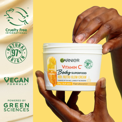 Garnier Body SuperFood - осветляющий крем для тела с витамином С /   380  ml  / GTIN 3600542546133