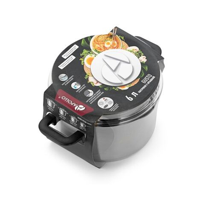 Кастрюля нерж, 6 л, с крыш, Apollo, Gusto, GST-60