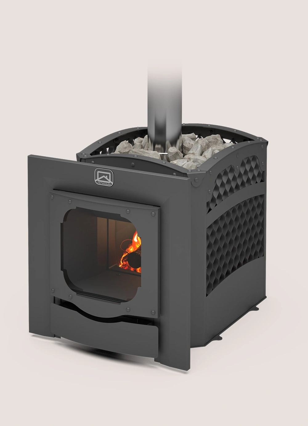 Печь для бани Былина-сетка 12 Ч Панорама (1.2)