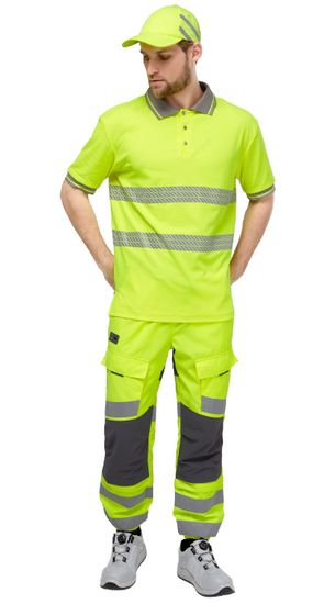 Футболка-поло "Фликер" сигнальная (фл.желтый)