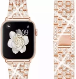Браслет-ремешок для Apple Watch металический со стразами(38\40\41) rose gold