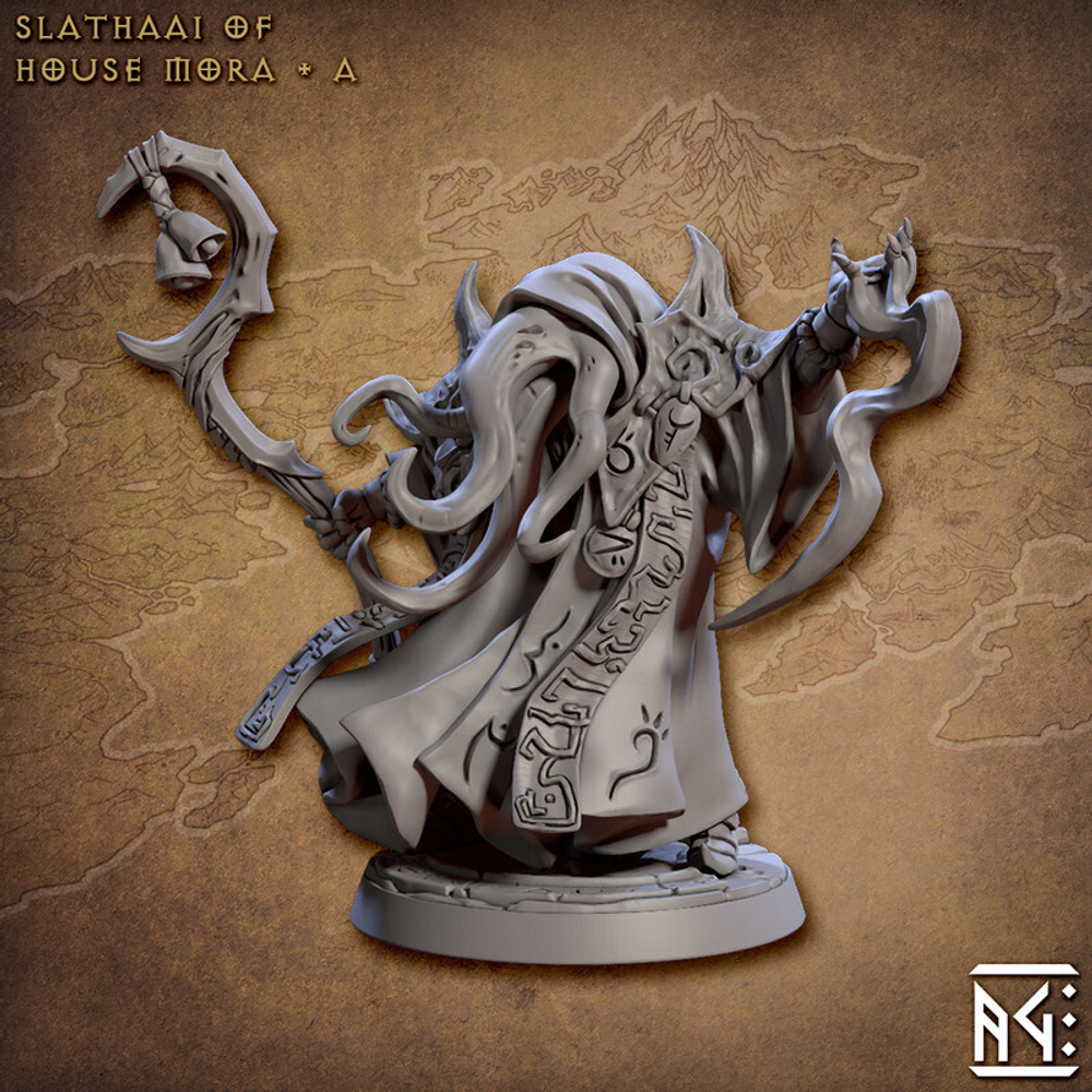 Иллитид mind flayer Illithid Свежеватель разума Некромант Волшебник Маг Колдун миниатюра для dnd, днд, pathfinder, фентези, Настольная игра, НРИ, Варгейм, РПГ