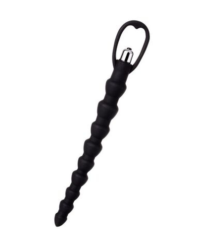 Черная анальная цепочка с вибрацией A-toys - 32,7 см.