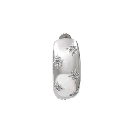 Серьги конго Звезды из серебра 925 пробы с фианитами, фото 4