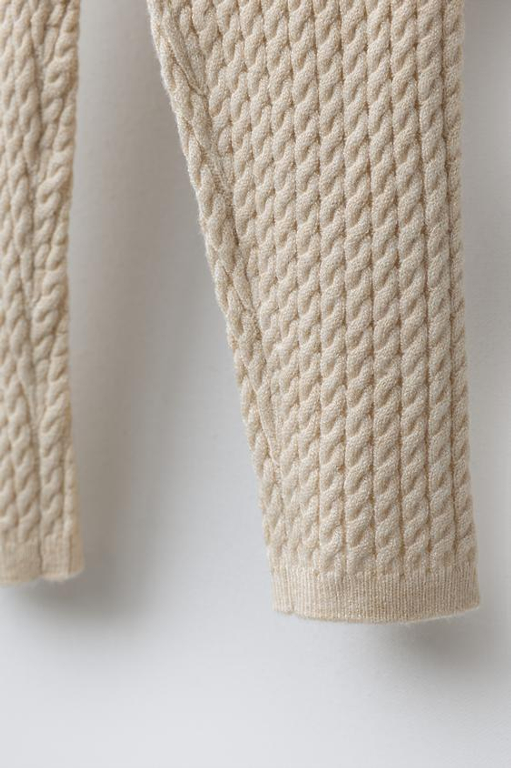 ZARA ЛЕГИНСЫ КРУПНОЙ ВЯЗКИ, ПЕСОЧНЫЙ МЕЛАНЖ